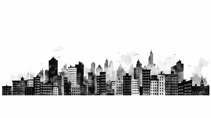 Fototapeta premium city skyline in black. Generative AI