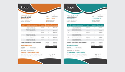 Creative clean invoice design with easy layout 