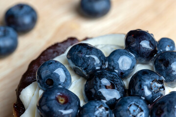 Tartlet with cream and blueberry flavor