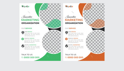 Creative Business Flyer Design Template with multiple colors