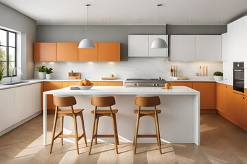 modern kitchen interior with kitchen  generated by AI technology 