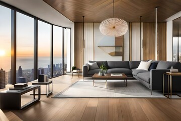 modern living room interior generated by al technology	