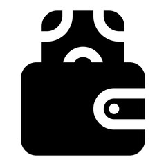 money icon solid style, best for web