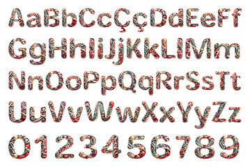 Christmas themed alphabet .AI generation