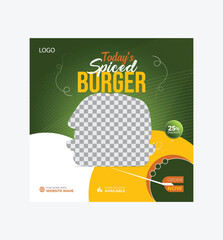 Creative Simple Burger Spiced Social media ads template