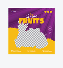 Fruits Social Media Post Design Template  