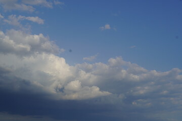 blue sky white cloud with air plane