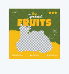 Fruits Social Media Post Design Template  