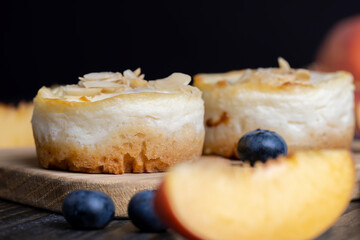 Mini cheesecake cake with fruit blueberry filling