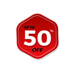 50% off Sale label price tag banner badge