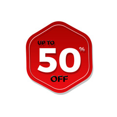 50% off Sale label price tag banner badge