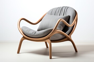 modern japandi chair isolated on white