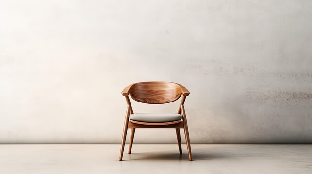 modern japandi chair isolated on white