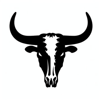 bull head with horns isolated on white 