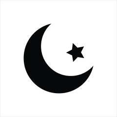 Islamic crescent icon. Vector illustration, flat illustration on white background..eps
