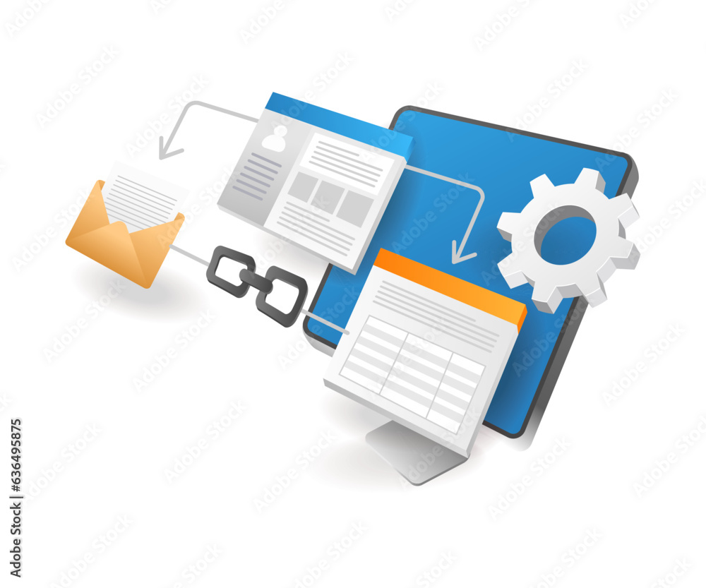 Poster Link web computer application layout design