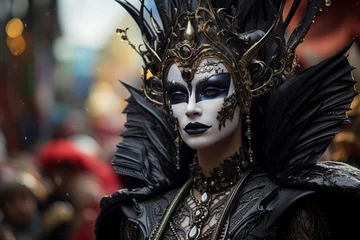 Foto op Plexiglas Fairy tale villain portray a woman in black, halloween costume concept © ardanz