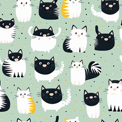 seamless Cartoon character of cat