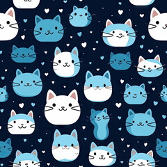 seamless Cartoon character of cat