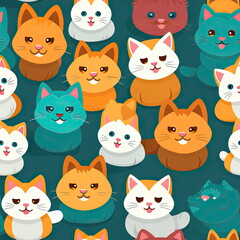 Obraz premium seamless Cartoon character of cat