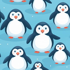 Naklejka premium seamless Cartoon character of penguin