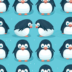 Obraz premium seamless Cartoon character of penguin