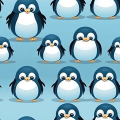 Naklejka premium seamless Cartoon character of penguin