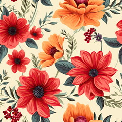 Fototapeta na wymiar seamless flower, colorful wallpaper