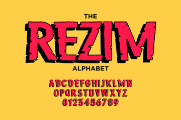 modern and stylized font and number