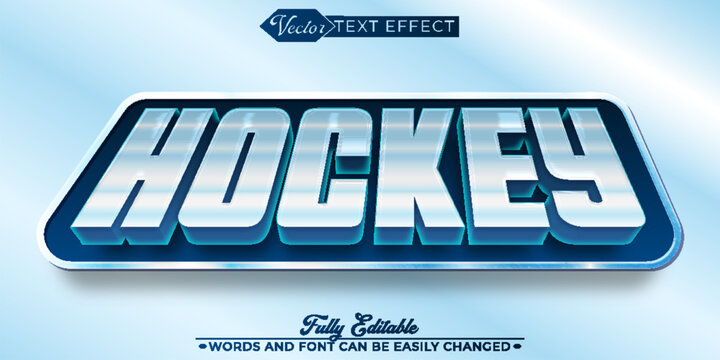 Sport Hockey Vector Editable Text Effect Template