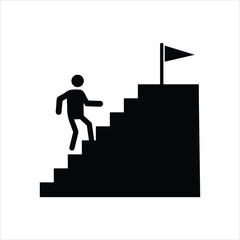 Stairs, stairwell, walks up icon. Vector flat illustration on white background..eps