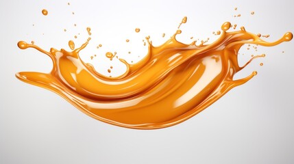 sweet caramel splash isolated on white background