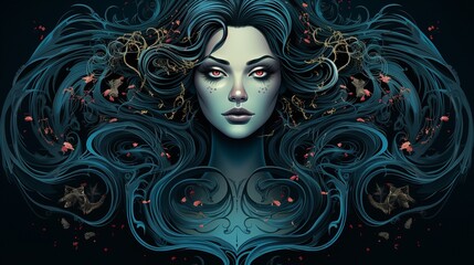 Witch summons demonic spirits.