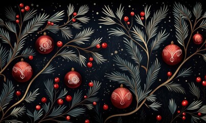 Christmas pattern background, Generative AI