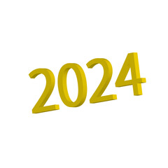 2024 Year Gold Color