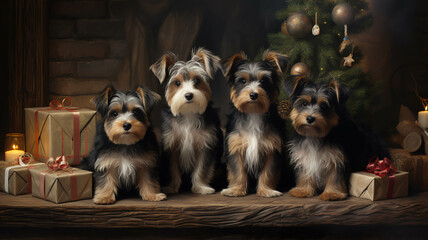 Puppies on Christmas