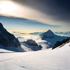 snow covered mountains