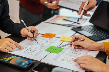 UI, UX designers developers Group team meeting often fill variety of roles in prototyping, product...