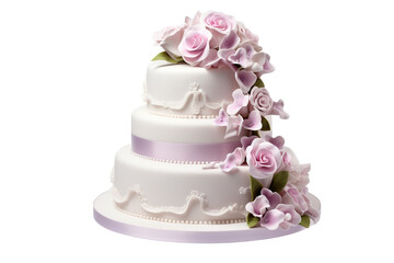 romantic wedding cake, isolated on white background isolated PNG