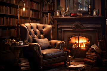 living room with fireplace