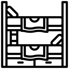 bunk bed line icon logo illustration vector isolated, 
bunk bed icon set, suitable for web design, mobile, logo, app, etc.