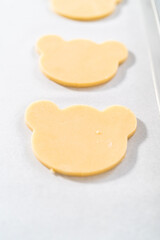 Obraz premium Panda shaped shortbread cookies with chocolate icing