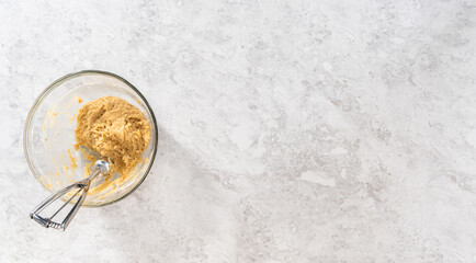 Banana cookies with chocolate drizzle