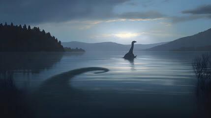 ネッシー（ロッホネスの怪物）の謎 No.006  The Enigma of Nessie (The Loch Ness Monster) Generative AI