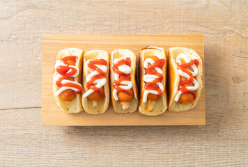 flat pancake roll with sausage