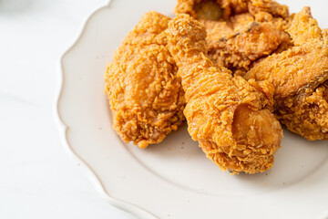 fried chicken with ketchup on plate