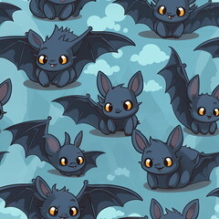 Fototapeta premium Seamless Pattern Cartoon character of bat