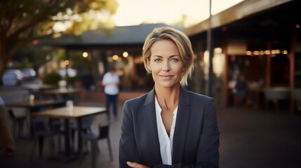 Fototapeta premium Portrait of Successful Restaurant Owner - Generative Ai