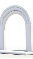 White Blank Inflatable angular Arch Tube or Event Entrance Gate. 3d render illustration.