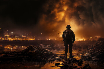 Fototapeta premium Man on the fire